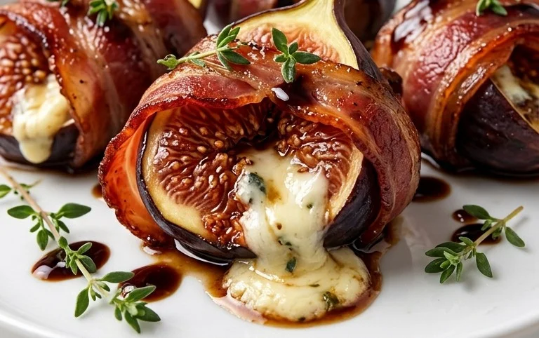Beef Bacon Wrapped Stuffed Figs
