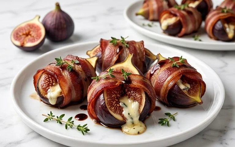 Beef Bacon Wrapped Stuffed Figs