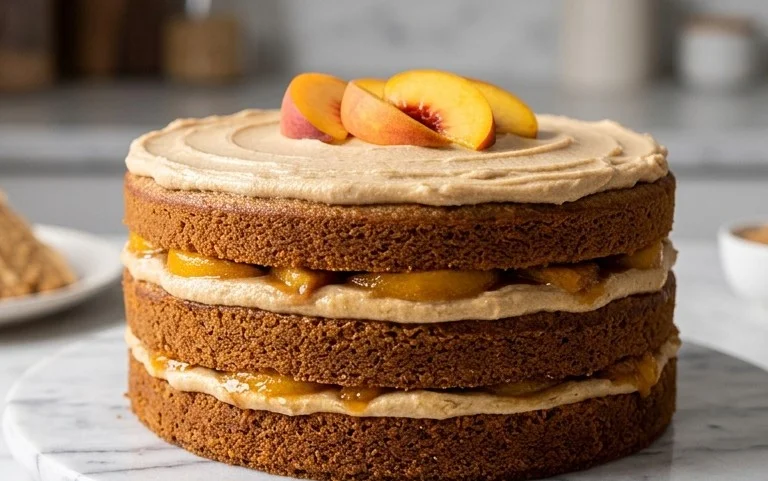 Brown Sugar Layer Cake with Peach Filling
