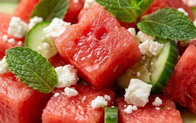 Watermelon Salad with Cucumber and Feta