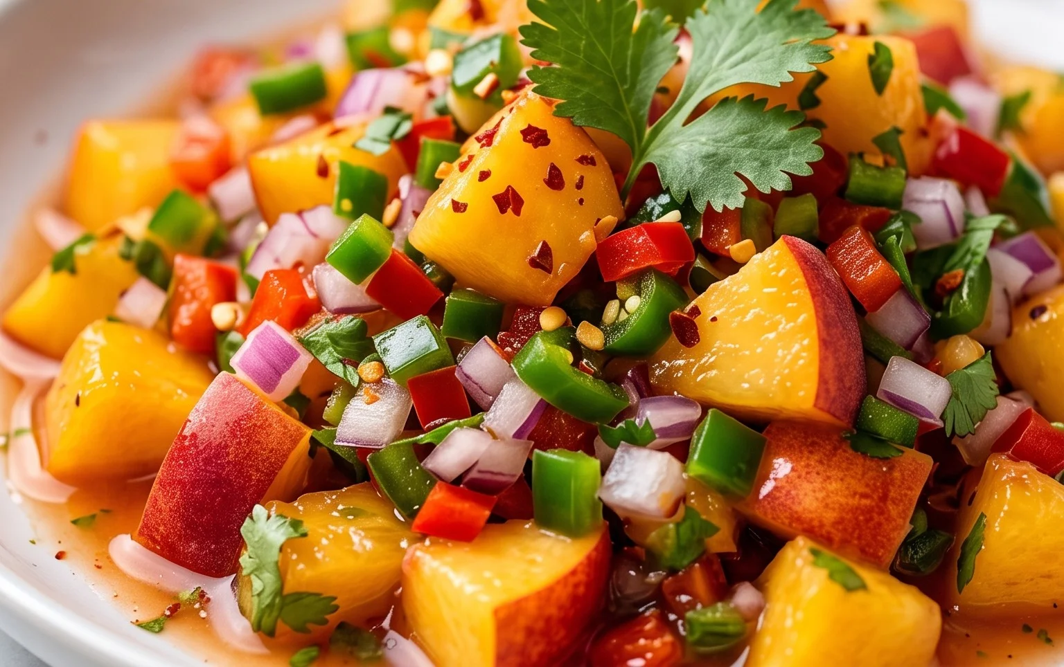 Sweet & Spicy Peach Salsa Canning Recipe