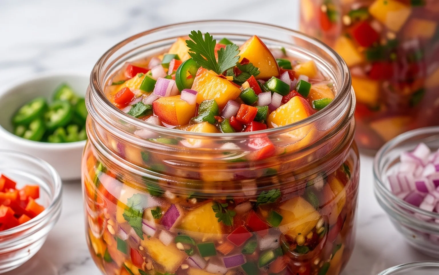 Sweet & Spicy Peach Salsa Canning Recipe
