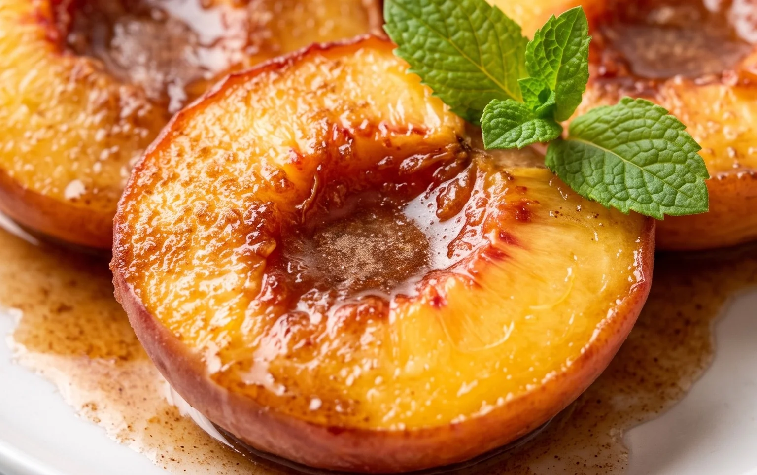 Cinnamon Sugar Baked Peaches