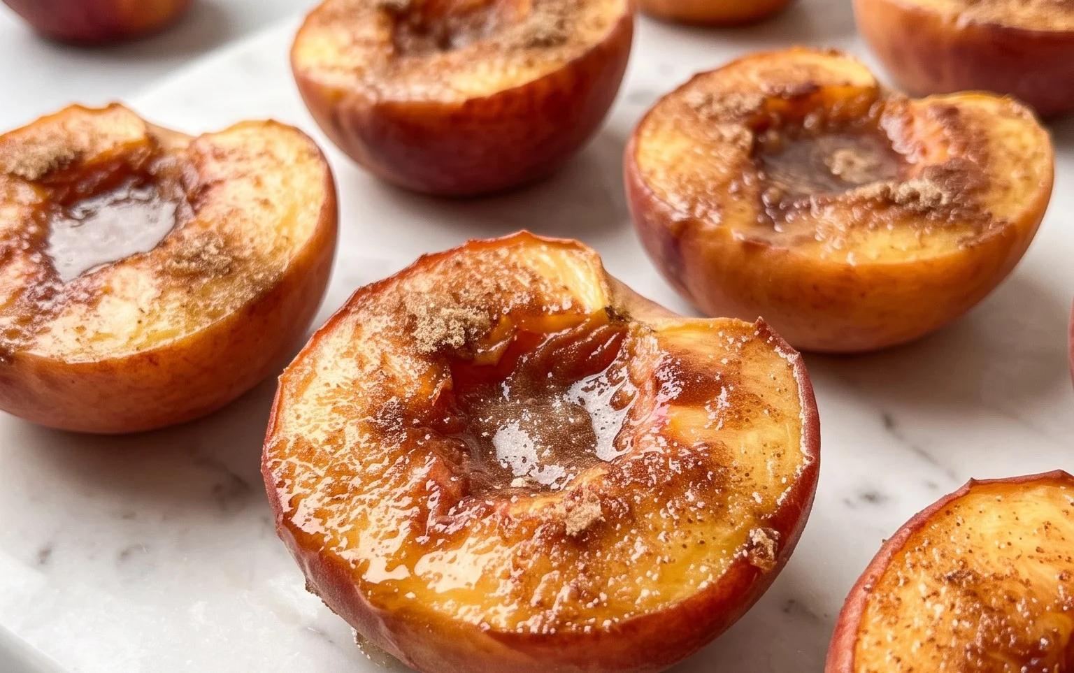 Cinnamon Sugar Baked Peaches