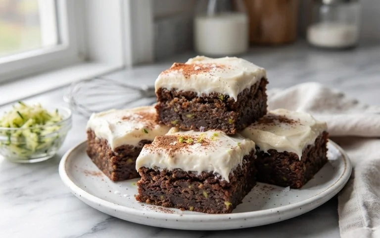 Zucchini Brownies with 1 minute Frosting!