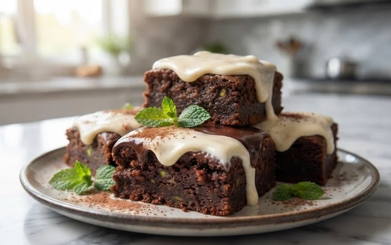 Zucchini Brownies with 1 minute Frosting!
